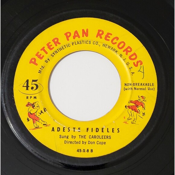 Peter Pan Orchestra White Christmas / Adeste Fideles 45 RPM VG Christmas '55 - Picture 2 of 2